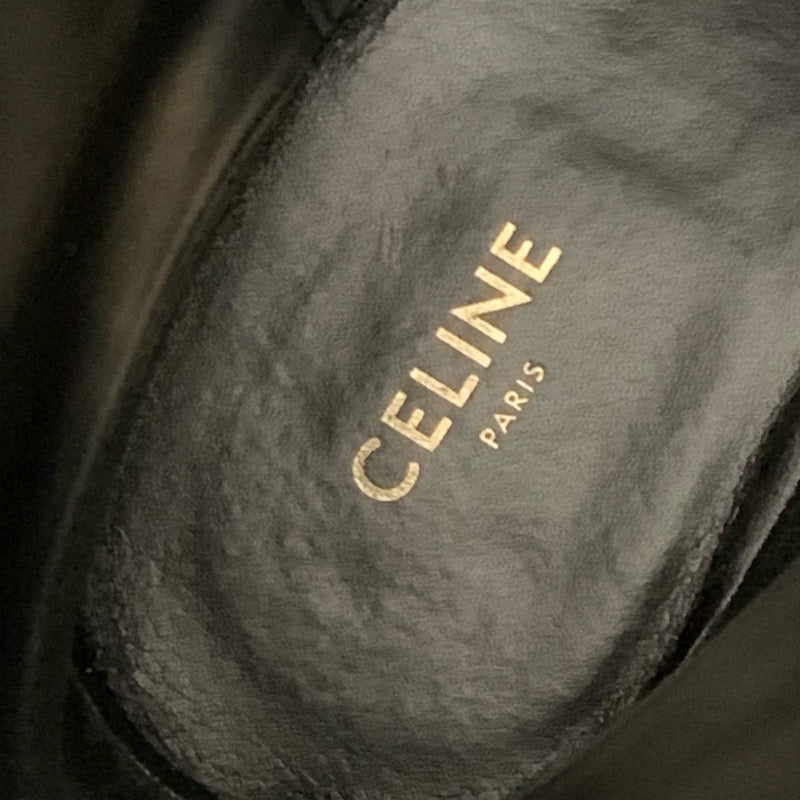 セリーヌ CELINE ハーネス ブーツ ショートブーツ 靴 シューズ レザー ブラック 黒 ゴールド トリオンフ ベルト ミッドバイカーブーツ