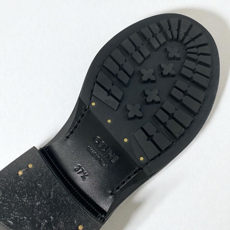 セリーヌ CELINE ハーネス ブーツ ショートブーツ 靴 シューズ レザー ブラック 黒 ゴールド トリオンフ ベルト ミッドバイカーブーツ