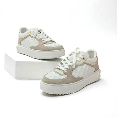 ルイヴィトン LOUIS VUITTON タイムアウトライン モノグラム スニーカー 靴 シューズ レザー スエード ホワイト ベージュ系 ピンクベージュ