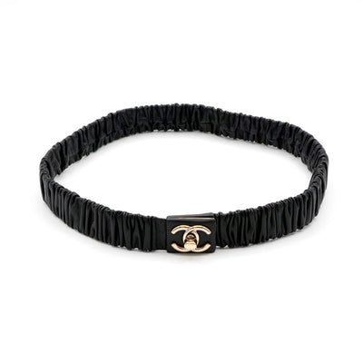 シャネル CHANEL ベルト ブラック ゴールド ココマーク ターンロック ラムスキン