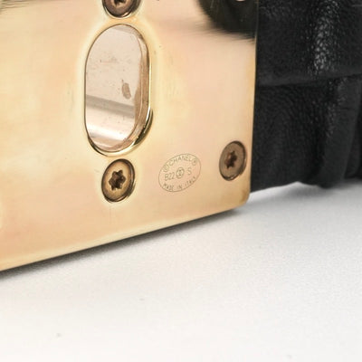 シャネル CHANEL ベルト ブラック ゴールド ココマーク ターンロック ラムスキン