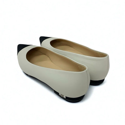 シャネル CHANEL パンプス 靴 シューズ レザー ファブリック ホワイト系 ブラック ココマーク