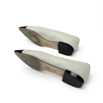 シャネル CHANEL パンプス 靴 シューズ レザー ファブリック ホワイト系 ブラック ココマーク