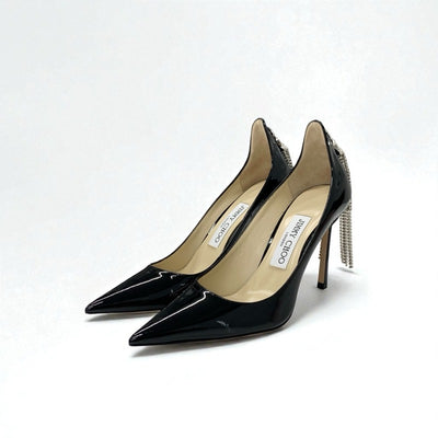 ジミーチュウ JIMMY CHOO SPRUCE95 パンプス 靴 シューズ パテント ブラック 黒 未使用 スター ラインストーン パーティーシューズ