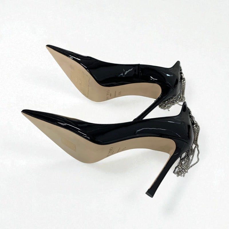 ジミーチュウ JIMMY CHOO SPRUCE95 パンプス 靴 シューズ パテント ブラック 黒 未使用 スター ラインストーン パーティーシューズ