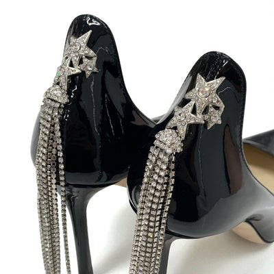 ジミーチュウ JIMMY CHOO SPRUCE95 パンプス 靴 シューズ パテント ブラック 黒 未使用 スター ラインストーン パーティーシューズ