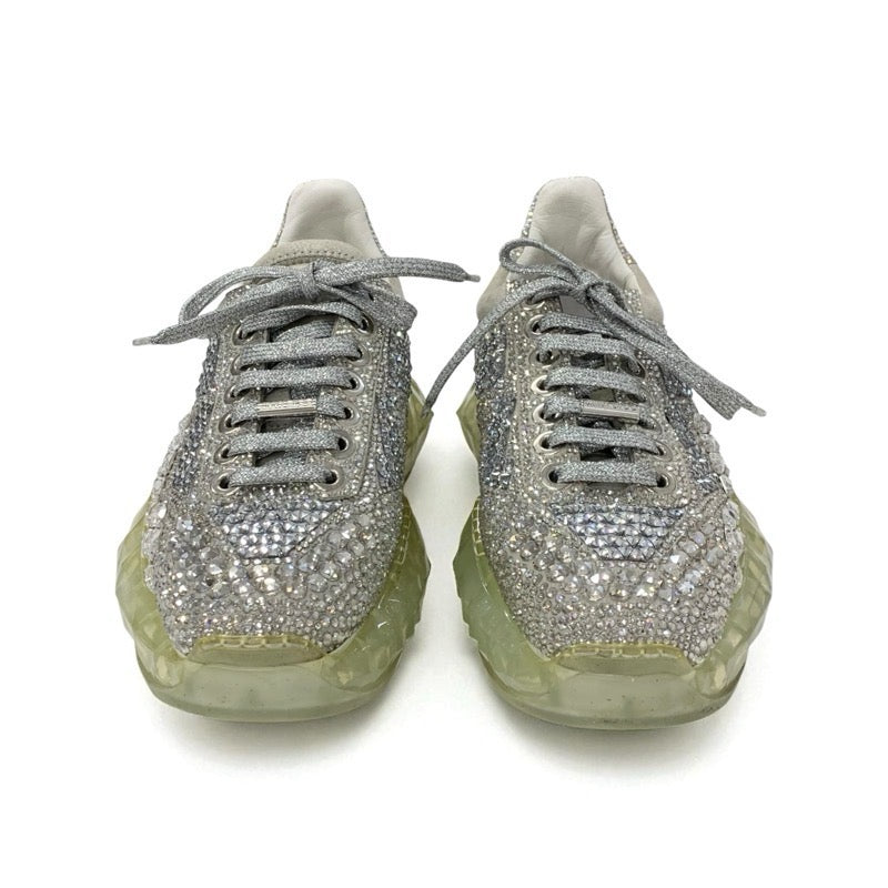 ジミーチュウ JIMMY CHOO ダイヤモンド スニーカー 靴 シューズ スワロフスキー シルバー クリスタル ロゴ ビジュー