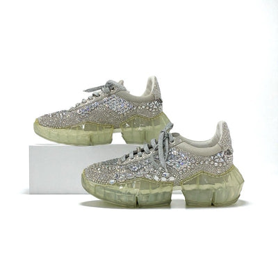 ジミーチュウ JIMMY CHOO ダイヤモンド スニーカー 靴 シューズ スワロフスキー シルバー クリスタル ロゴ ビジュー