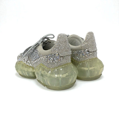 ジミーチュウ JIMMY CHOO ダイヤモンド スニーカー 靴 シューズ スワロフスキー シルバー クリスタル ロゴ ビジュー