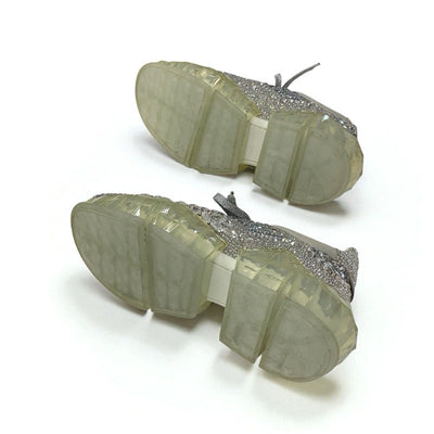 ジミーチュウ JIMMY CHOO ダイヤモンド スニーカー 靴 シューズ スワロフスキー シルバー クリスタル ロゴ ビジュー