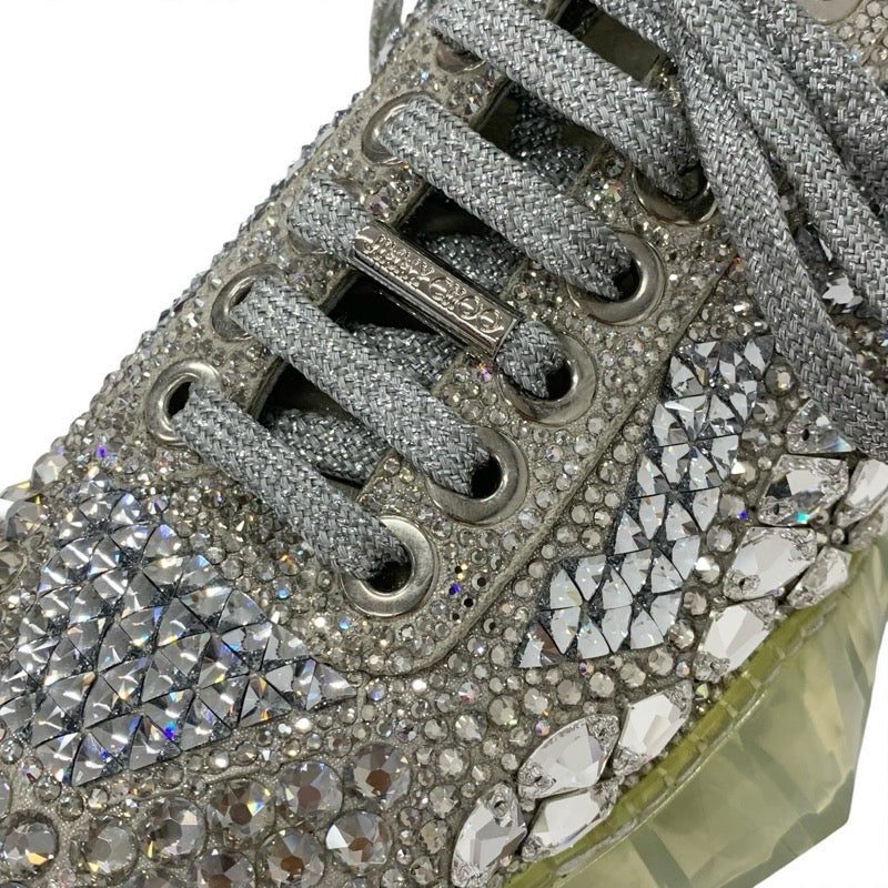 ジミーチュウ JIMMY CHOO ダイヤモンド スニーカー 靴 シューズ スワロフスキー シルバー クリスタル ロゴ ビジュー