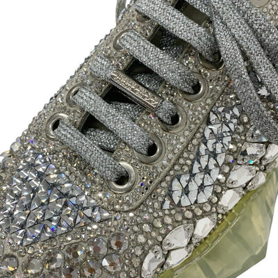 ジミーチュウ JIMMY CHOO ダイヤモンド スニーカー 靴 シューズ スワロフスキー シルバー クリスタル ロゴ ビジュー