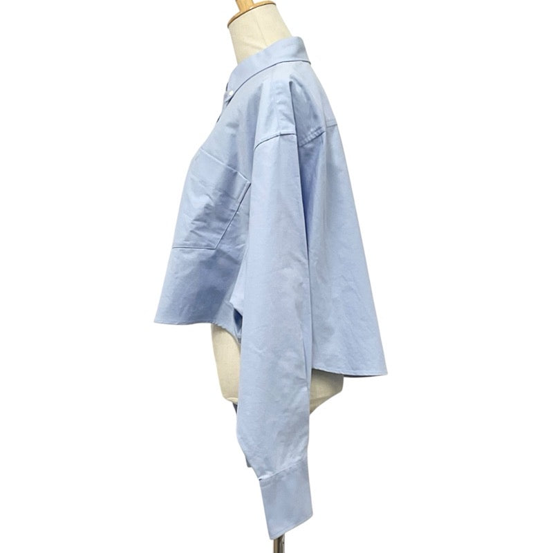 アミパリス Ami Paris トップス コットン ブルー ロゴ Ami De Coeur クロップド オーバーサイズ シャツ