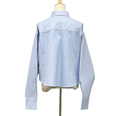 アミパリス Ami Paris トップス コットン ブルー ロゴ Ami De Coeur クロップド オーバーサイズ シャツ