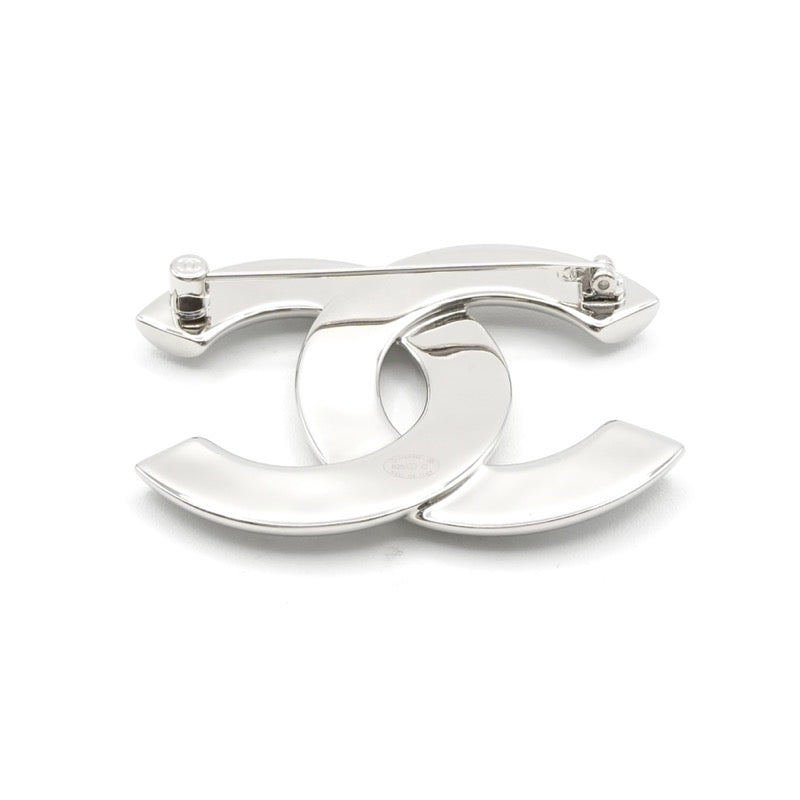 シャネル CHANEL ブローチ コサージュ シルバー ホワイト ココマーク ロゴ