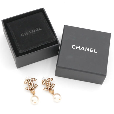 シャネル CHANEL ピアス イヤリング ゴールド ココマーク ラインストーン