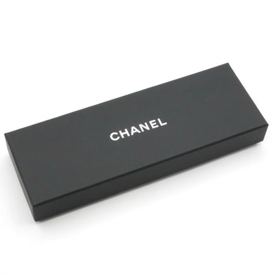シャネル CHANEL ヘアアクセサリー ファブリック ブラック 黒 シルバー リボン バレッタ ヘアクリップ ヘアピン ココマーク