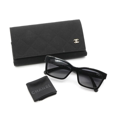 シャネル CHANEL サングラス ブラック ホワイト ココマーク アイウェア ロゴ