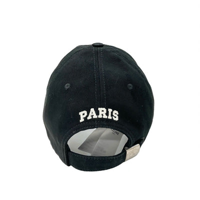 セリーヌ CELINE キャップ 帽子 コットン ブラック ホワイト トリオンフ ロゴ ベースボールキャップ ダメージ加工