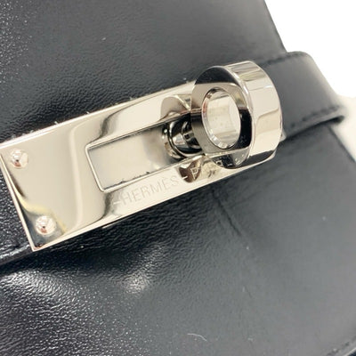 エルメス HERMES ジジ サンダル 靴 シューズ レザー ブラック シルバー ケリー金具 ミュール