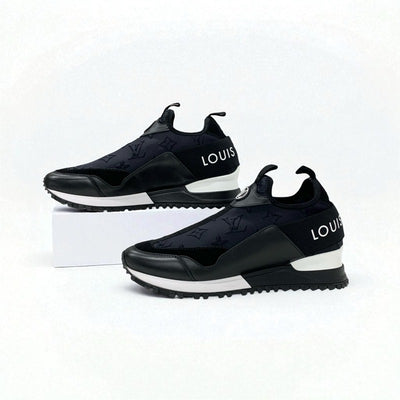 ルイヴィトン LOUIS VUITTON ランアウェイライン モノグラム スニーカー 靴 シューズ ファブリック レザー スエード ブラック ホワイト ロゴ インヒール