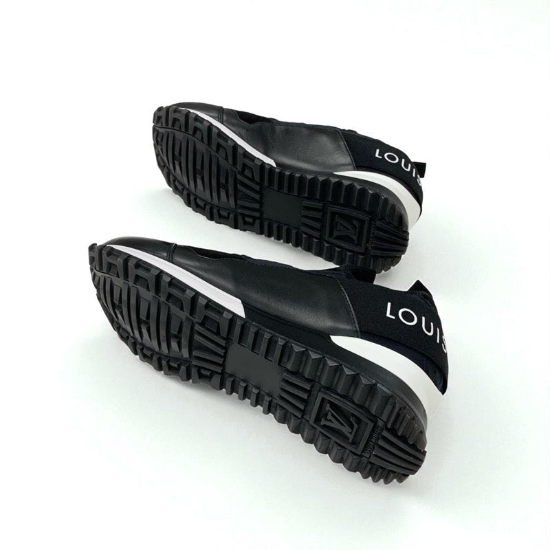 ルイヴィトン LOUIS VUITTON ランアウェイライン モノグラム スニーカー 靴 シューズ ファブリック レザー スエード ブラック ホワイト ロゴ インヒール