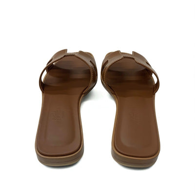 エルメス HERMES オラン サンダル 靴 シューズ レザー ブラウン フラット ミュール