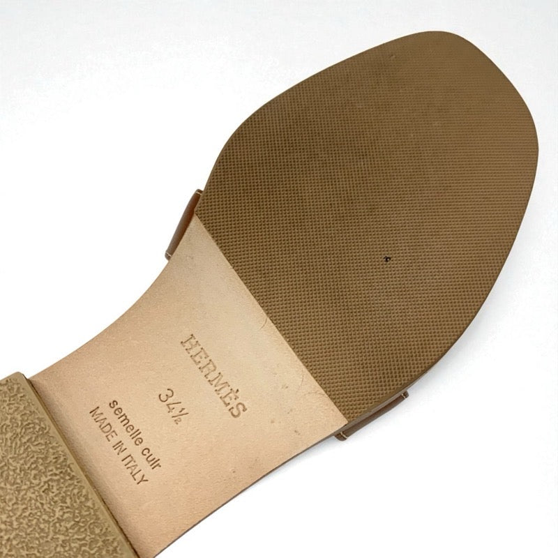 エルメス HERMES オラン サンダル 靴 シューズ レザー ブラウン フラット ミュール