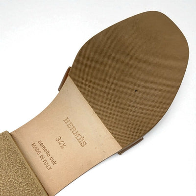 エルメス HERMES オラン サンダル 靴 シューズ レザー ブラウン フラット ミュール