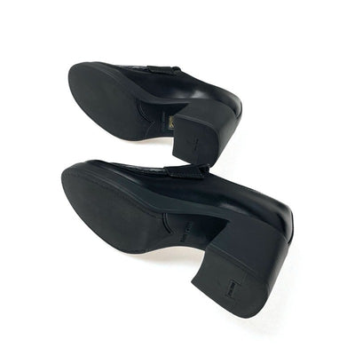 ミュウミュウ MIUMIU ローファー 革靴 靴 シューズ レザー ブラック 黒 ロゴ コイン ペニーローファー