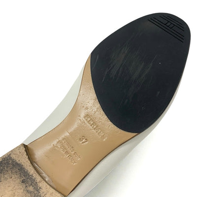 エルメス HERMES パリ ローファー 革靴 靴 シューズ レザー アイボリー モカシン H金具