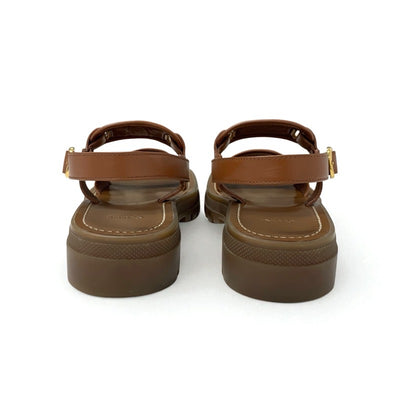 セリーヌ CELINE クレア サンダル 靴 シューズ レザー ファブリック ブラウン ベージュ トリオンフ