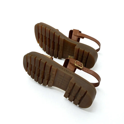 セリーヌ CELINE クレア サンダル 靴 シューズ レザー ファブリック ブラウン ベージュ トリオンフ