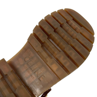 セリーヌ CELINE クレア サンダル 靴 シューズ レザー ファブリック ブラウン ベージュ トリオンフ