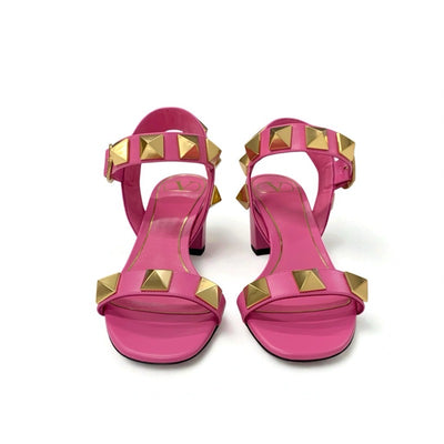 ヴァレンティノ VALENTINO サンダル 靴 シューズ レザー ピンク ゴールド 未使用 ローマンスタッズ ストラップ