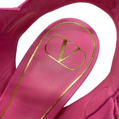 ヴァレンティノ VALENTINO サンダル 靴 シューズ レザー ピンク ゴールド 未使用 ローマンスタッズ ストラップ