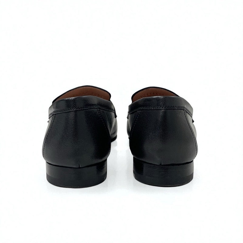 エルメス HERMES パリ ローファー 革靴 靴 シューズ レザー ブラック 黒 シルバー H金具 モカシン