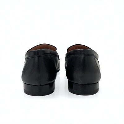 エルメス HERMES パリ ローファー 革靴 靴 シューズ レザー ブラック 黒 シルバー H金具 モカシン