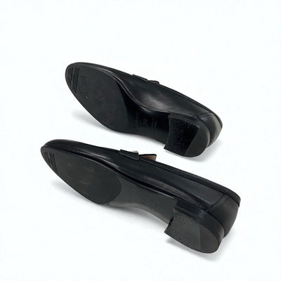 エルメス HERMES パリ ローファー 革靴 靴 シューズ レザー ブラック 黒 シルバー H金具 モカシン