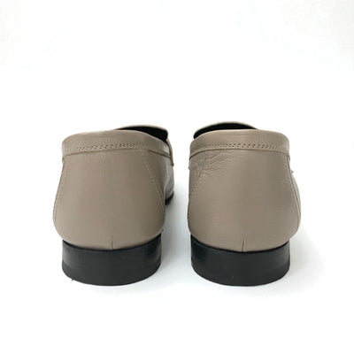 エルメス HERMES パリ ローファー 革靴 靴 シューズ レザー グレージュ シルバー モカシン H金具