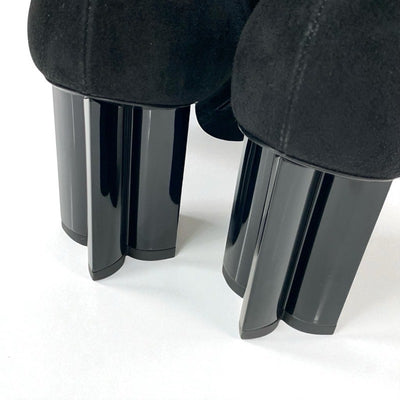 ルイヴィトン LOUIS VUITTON シルエットライン モノグラム ブーツ ショートブーツ 靴 シューズ スエード ブラック 黒 ゴールド アンクルブーツ LVロゴ