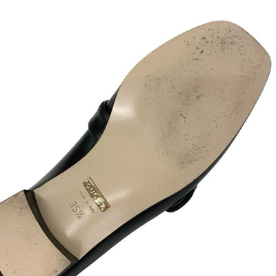 グッチ GUCCI ローファー 革靴 靴 シューズ レザー ブラック 黒 ゴールド ダブルG GGマーモント
