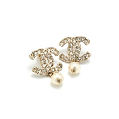 シャネル CHANEL ピアス イヤリング ゴールド ココマーク ラインストーン パール
