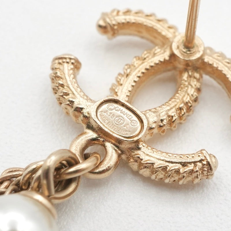 シャネル CHANEL ピアス イヤリング ゴールド ココマーク チェーン パール
