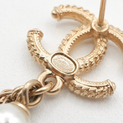 シャネル CHANEL ピアス イヤリング ゴールド ココマーク チェーン パール