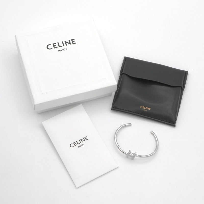セリーヌ CELINE ブレスレット バングル カフ シルバー トリオンフ アシンメトリック