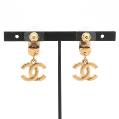 シャネル CHANEL ピアス イヤリング ゴールド ココマーク ラインストーン ハーフフープ