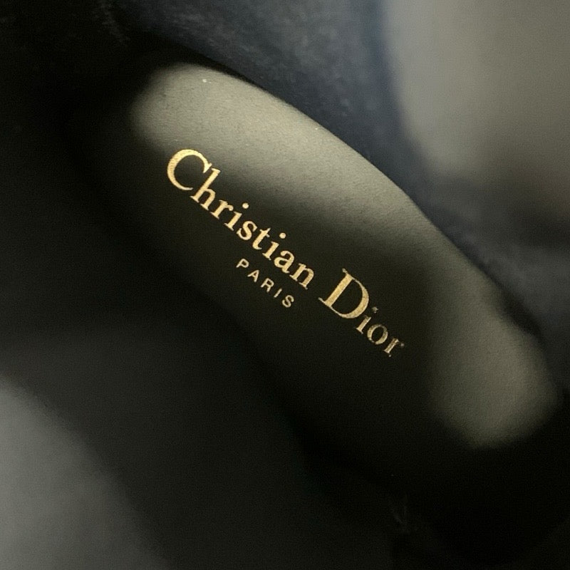 クリスチャンディオール CHRISTIAN DIOR ブーツ ショートブーツ 靴 シューズ ラバー グレー オブリーク レースアップ レインブーツ ミドル
