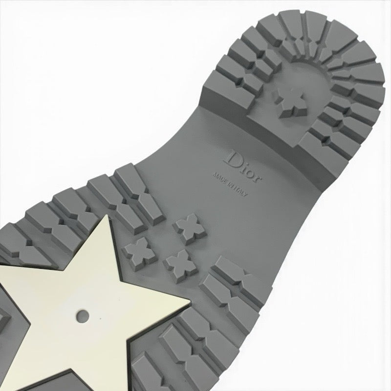 クリスチャンディオール CHRISTIAN DIOR ブーツ ショートブーツ 靴 シューズ ラバー グレー オブリーク レースアップ レインブーツ ミドル