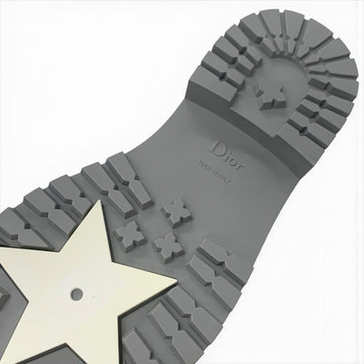 クリスチャンディオール CHRISTIAN DIOR ブーツ ショートブーツ 靴 シューズ ラバー グレー オブリーク レースアップ レインブーツ ミドル